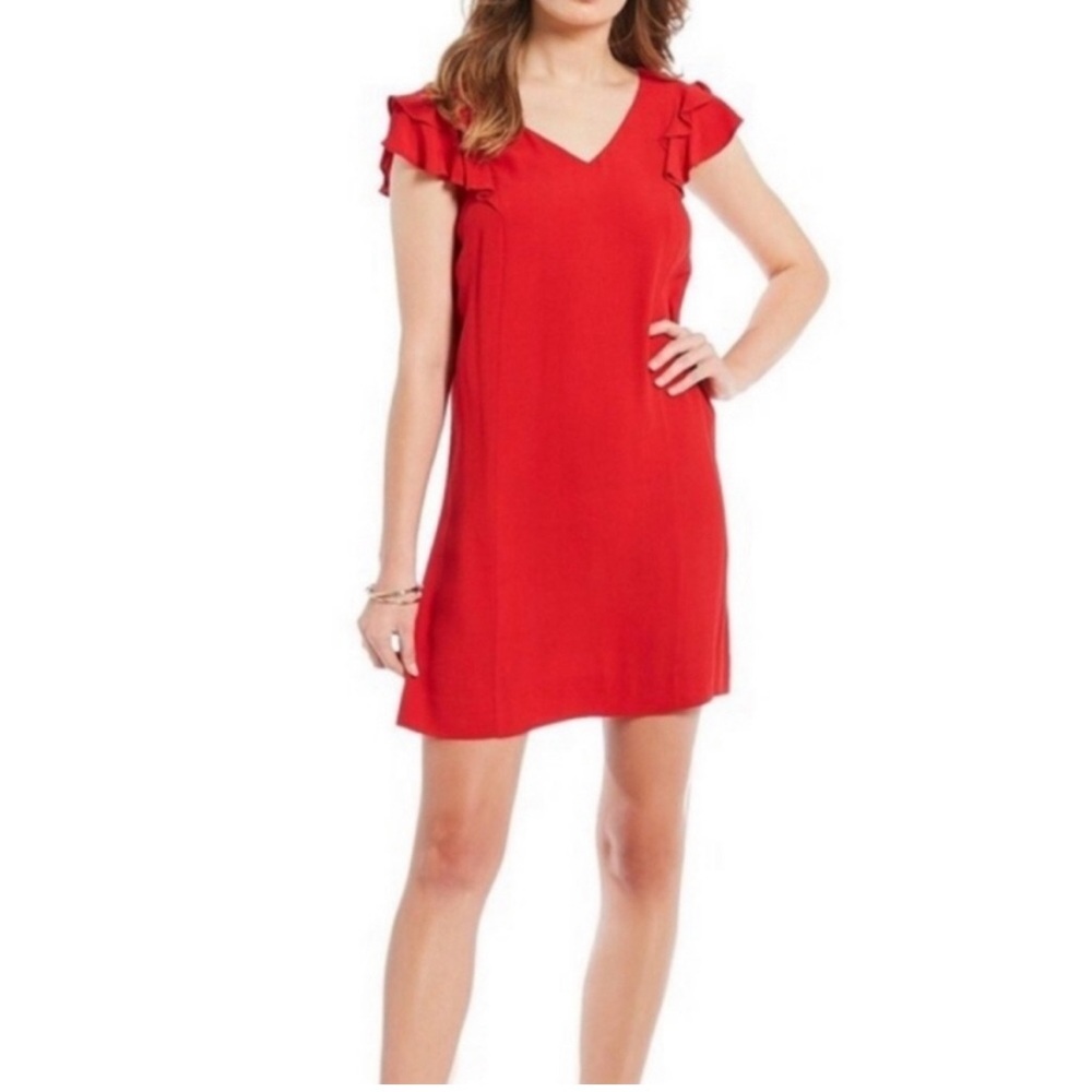 Draper James Short Red Ruffle Dress